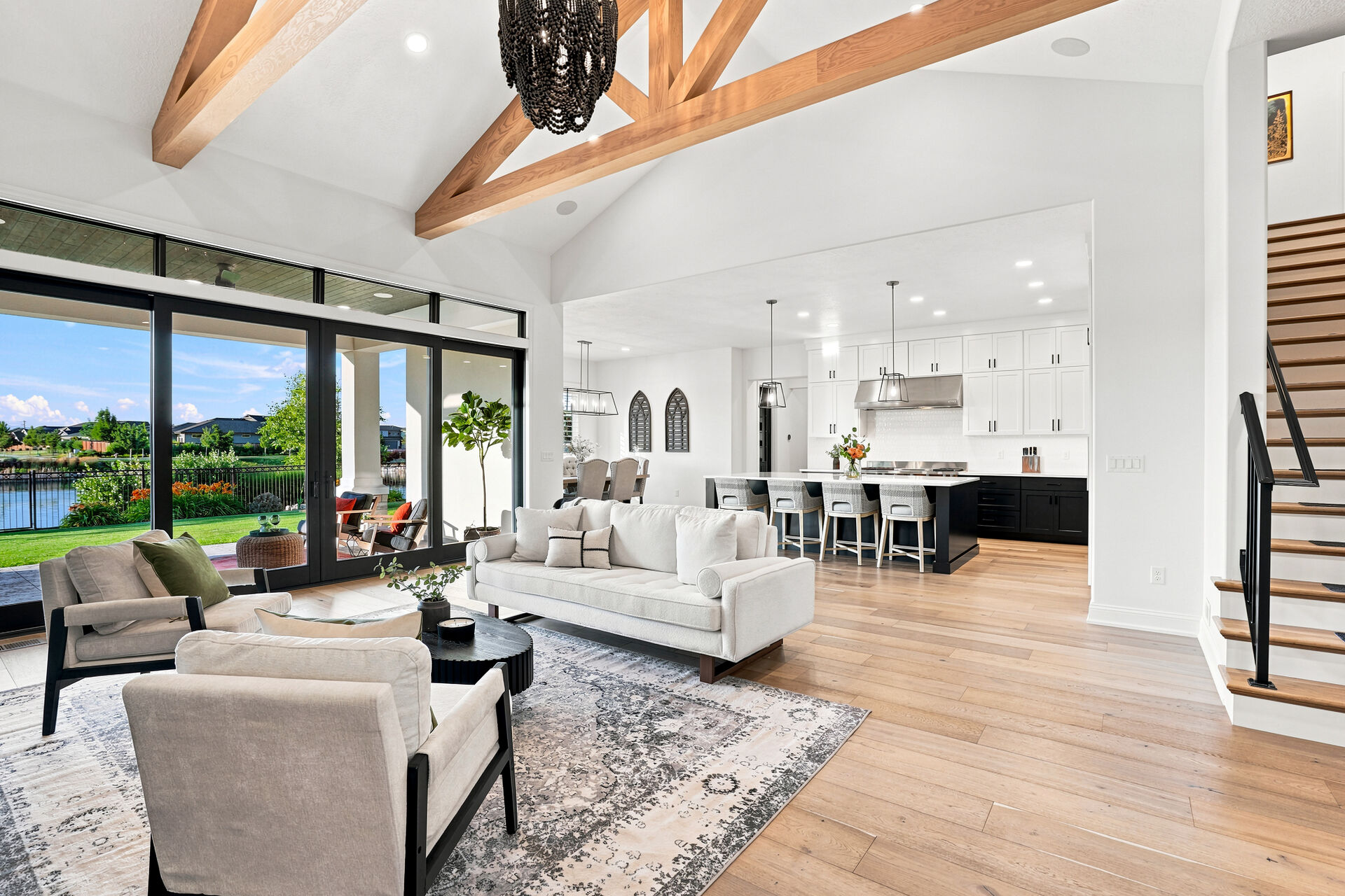 Great room with lake view