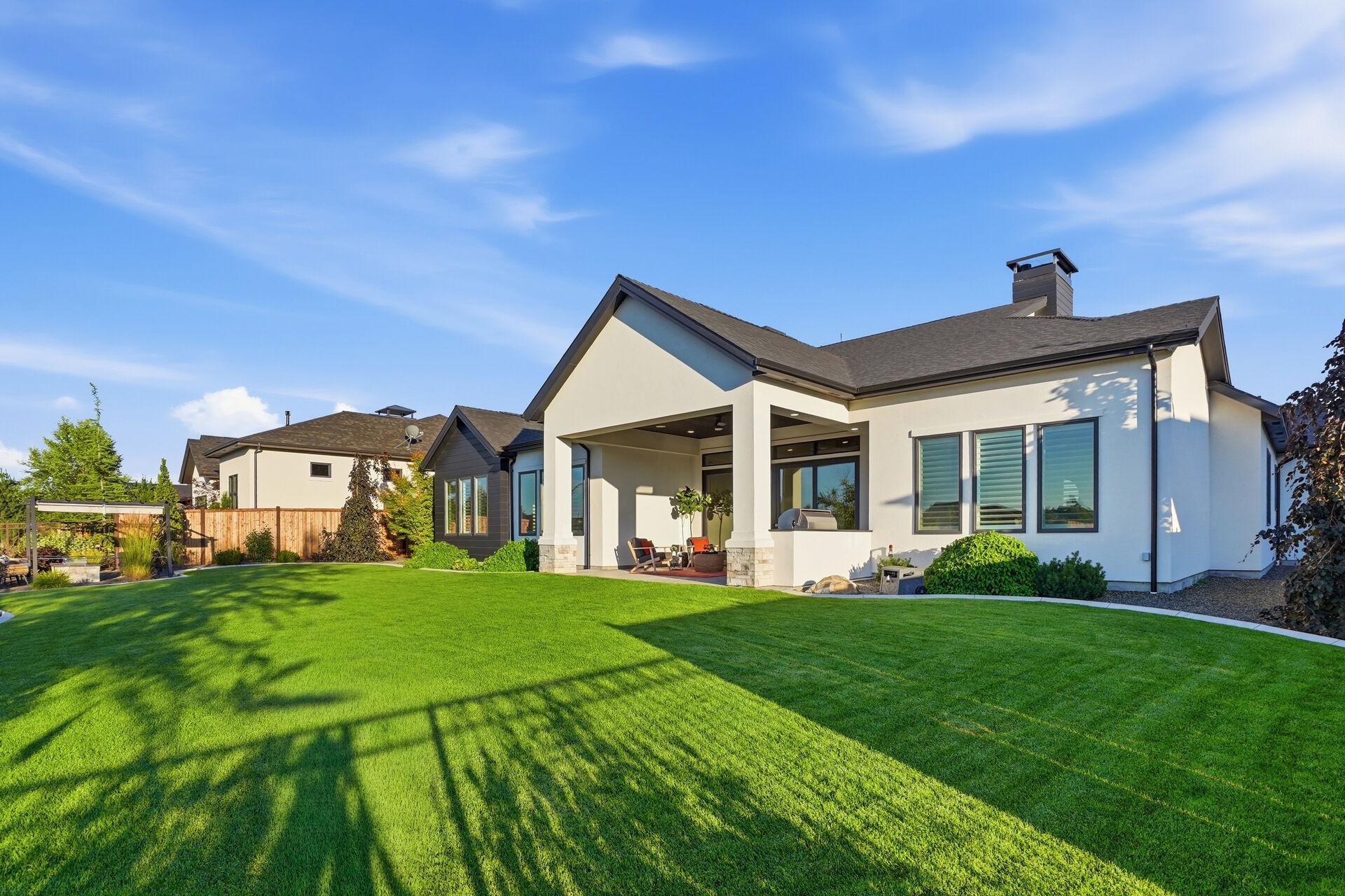 Backyard and rear elevation